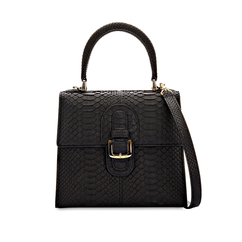 [S'UVIMOL] Madison (Regular) - Belly Black PYTHON กระเป๋าถือหนังงูส่วนท้องสีดำ ราคา 44,000 บาท*ส่งฟรี