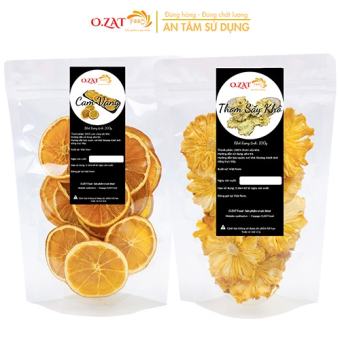 Detox cam thơm (dứa/khóm) sấy khô O.ZAT Food mỗi loại 100g - thanh lọc cơ thể giảm cân