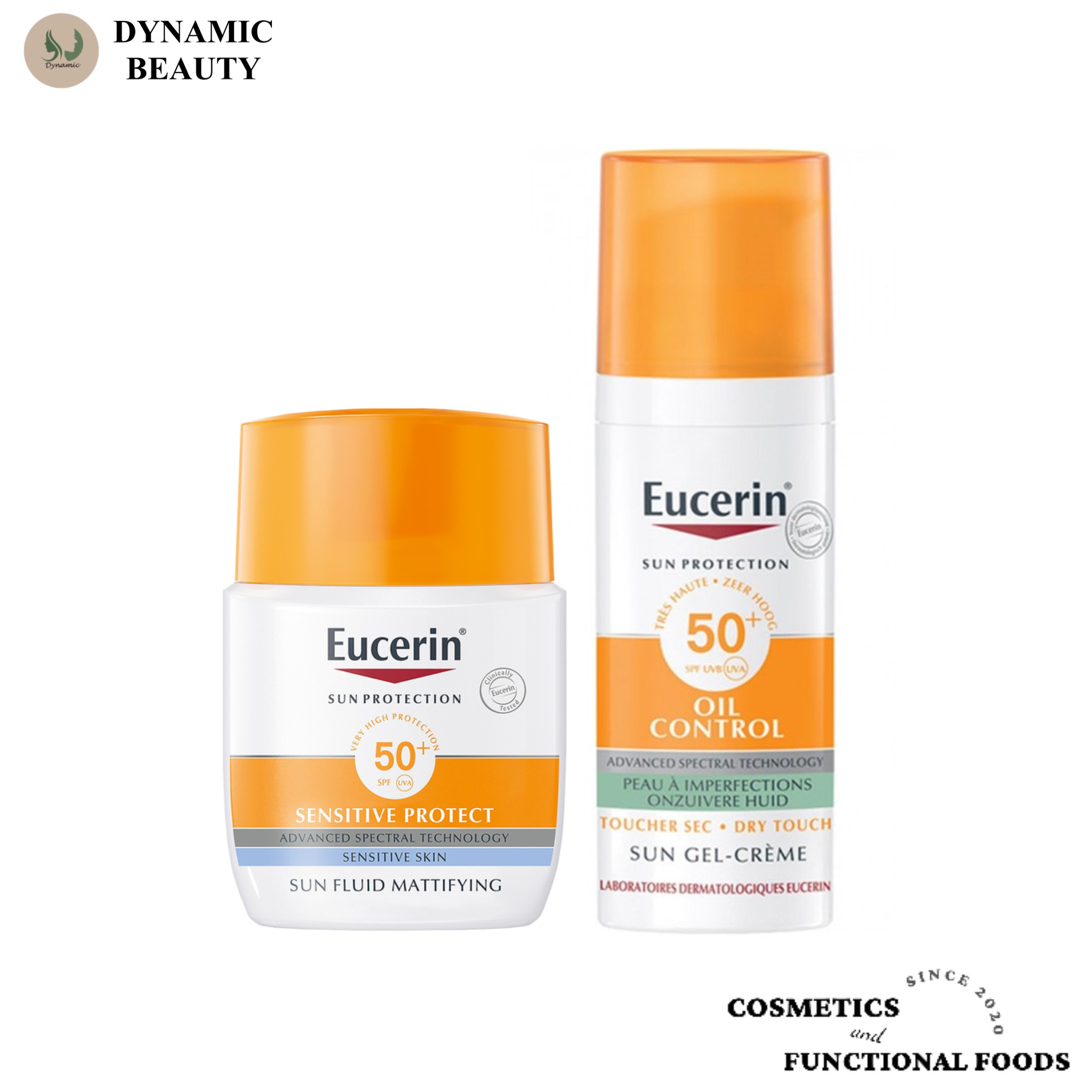 Kem chống nắng Eucerin oil control dry touch dành cho da dầu nhờn mụn/ eucerin sensitive protect sun fluid dành cho da nhạy cảm spf 50+ 50ml