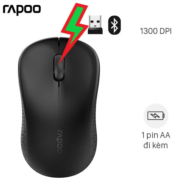 Chuột không dây bluetooth rapoo m160 đen -