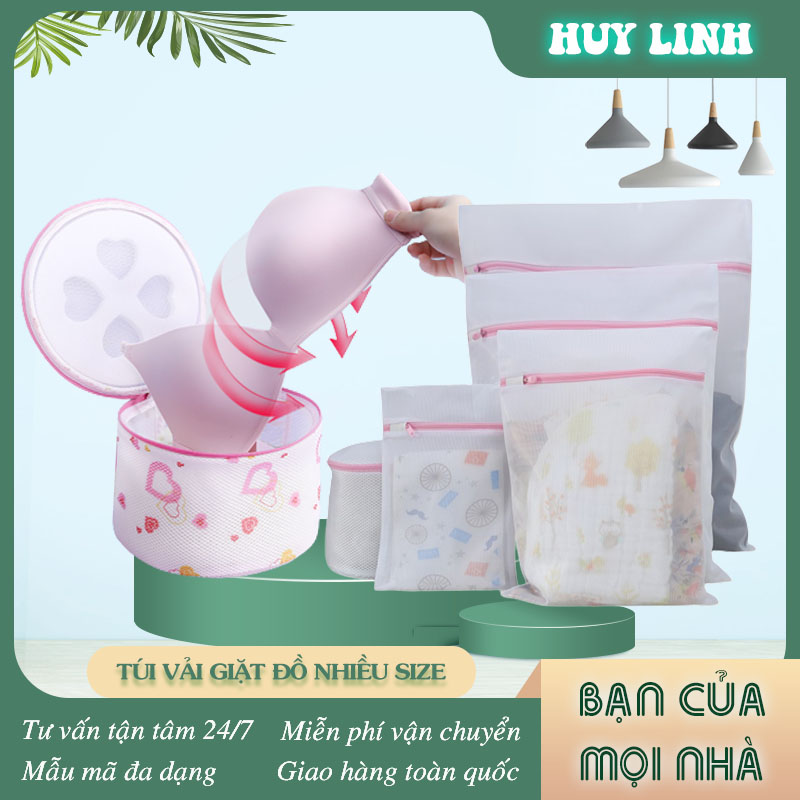 Túi giặt đồ lót - Túi giặt quần áo bằng vải lưới nhiều kích thước, Túi lưới giặt đồ cho máy giặt, Túi giặt đồ máy giặt - Túi lưới bảo vệ quần áo, đồ lót khi giặt máy