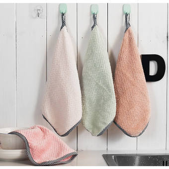 Khăn tay lau bếp đa năng phiên bản mới có móc treo, khăn lau đa năng, thấm hút tốt
