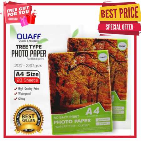 QUAFF Glossy Inkjet Photo Paper A4 Size, Various Weights