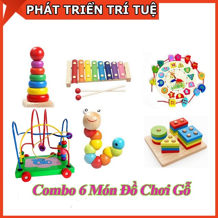 Combo 6 món đồ chơi cho bé từ 6 tháng-4 tuổi