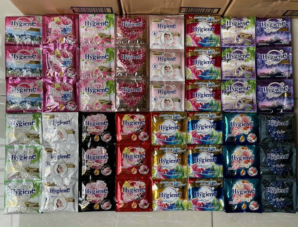 (Đủ Màu) 12 gói xả Hygiene Thái lan 20ml đậm đặc, lưu hương lâu