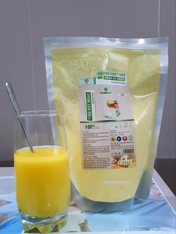 Tinh bột nghệ nguyên chất mẹ ken-loại 500gr -dùng đắp mặt, hổ trợ giảm các bệnh đau dạ dày, đại tràng, dùng cho mẹ sau sinh.