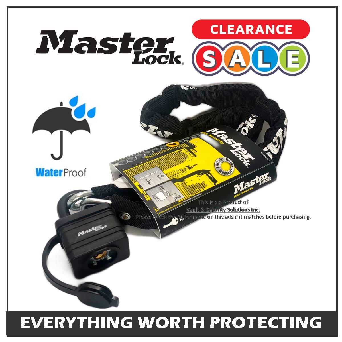 MasterLock Bicycle Lock BLACK Heavy Duty Chain Lock Weatherproof Chain ...