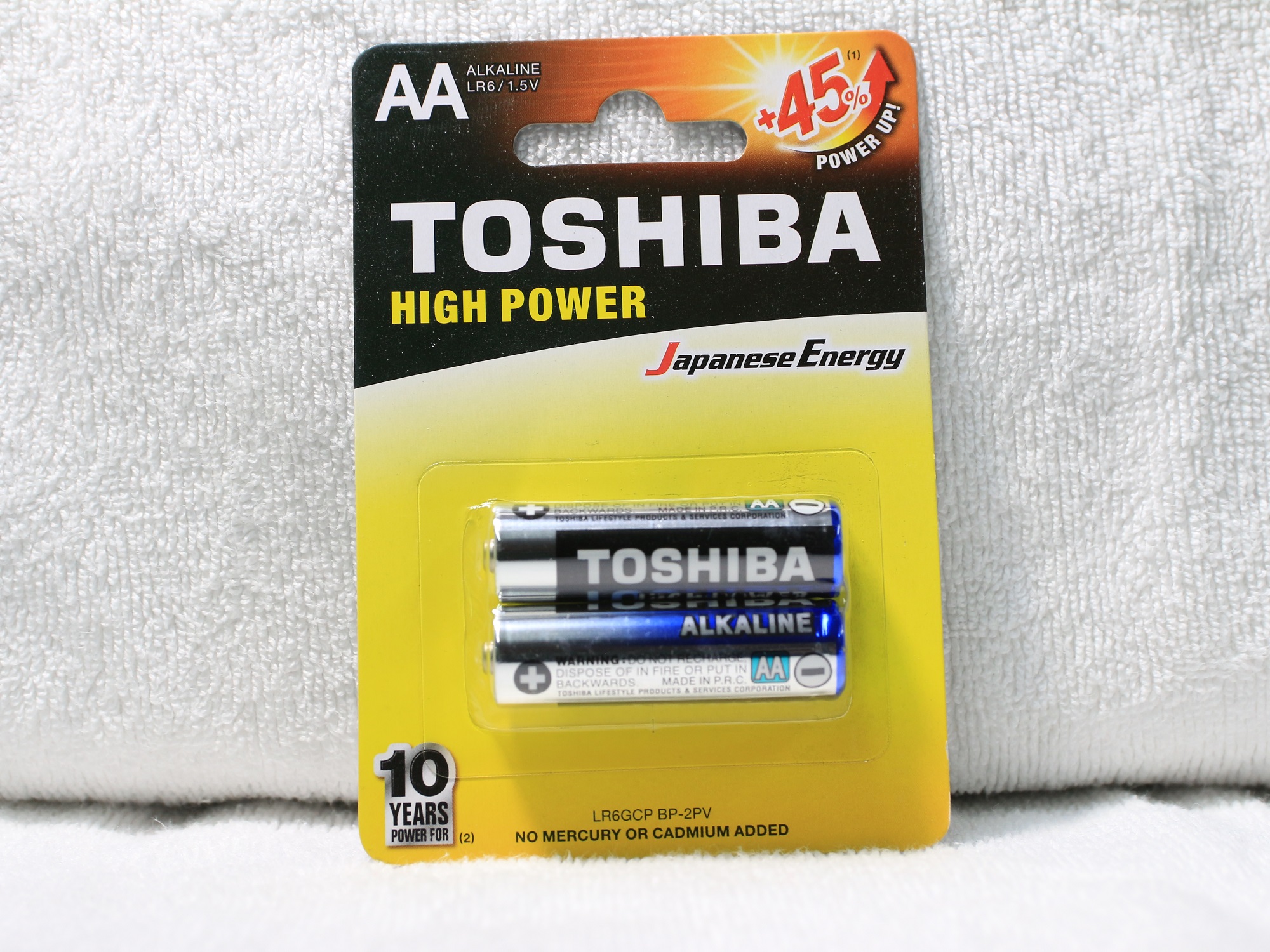 [HCM]Pin tiểu Alkaline Toshiba AA High Power 1.5V không sạc vỉ 2 viên LR6GCP BP-2PV