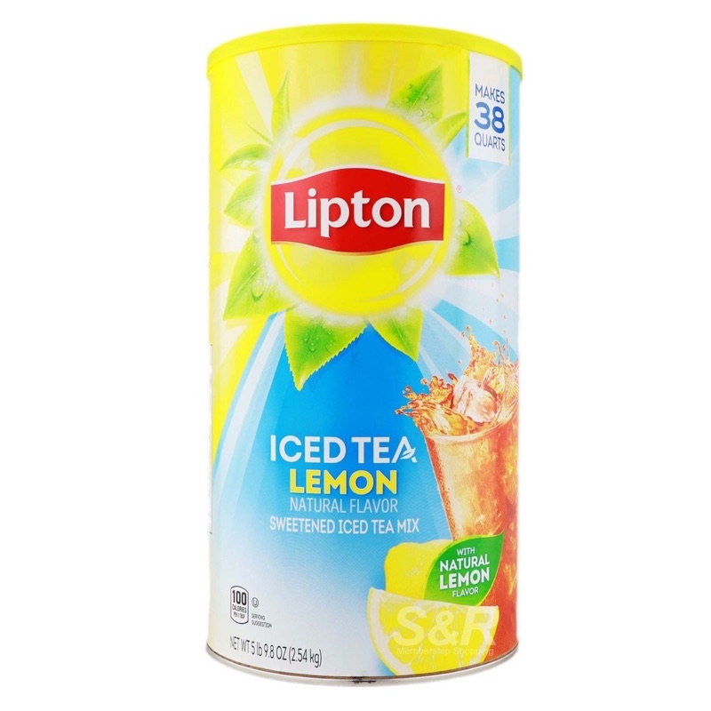 Bột trà chanh Lipton Iced Tea Lemon Natural Flavor của Nestle Mỹ hộp 2540gr