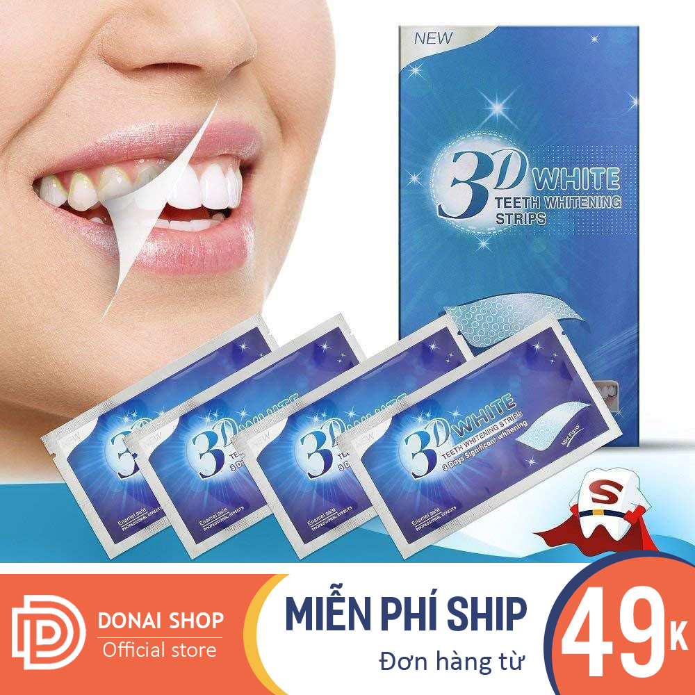 Hộp Miếng dán trắng răng tiện lợi 3D White Teeth Whitening Strips 5d Crest 1 hour DSDTR71