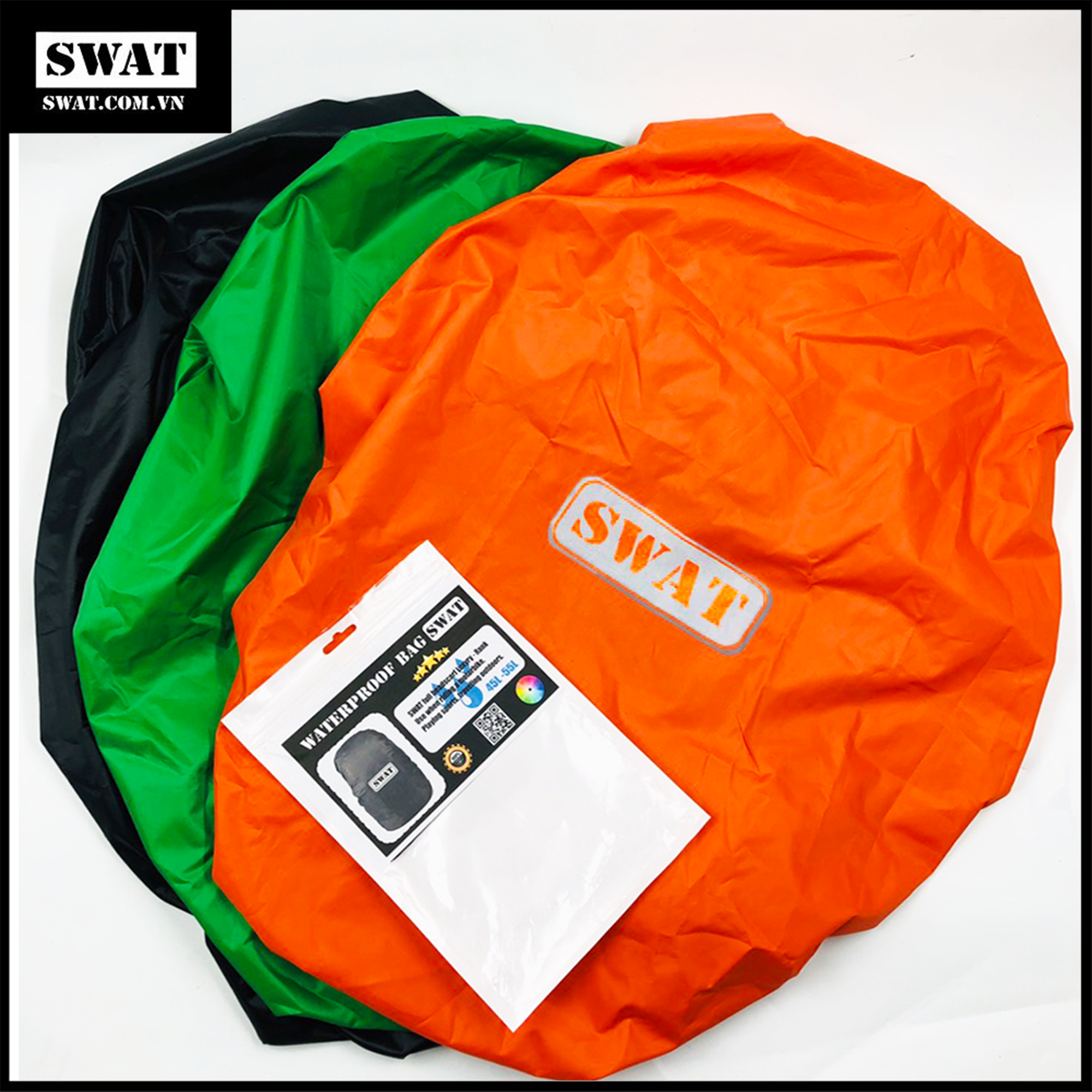 Bọc balo SWAT chống thấm đi mưa tiện lợi 35L