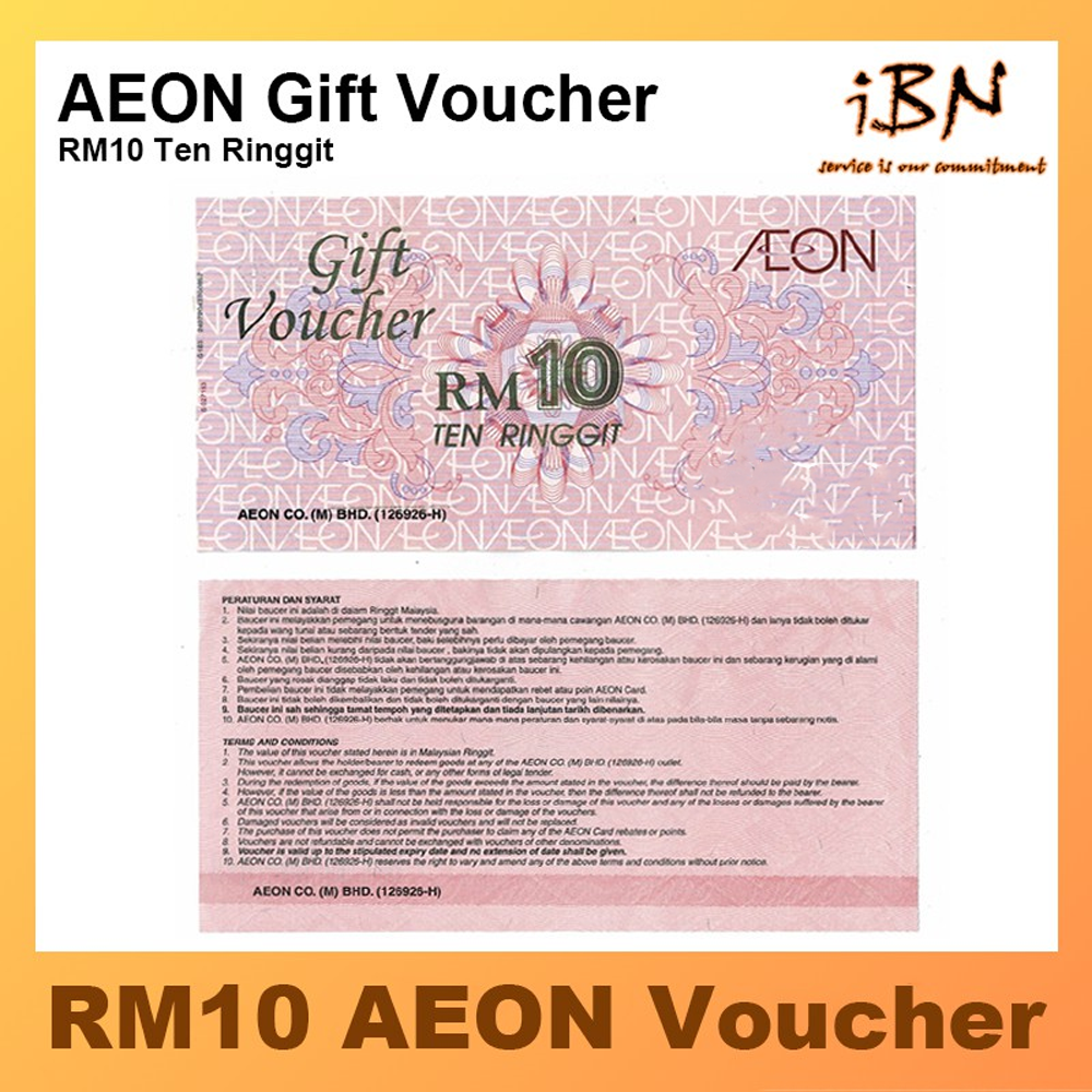 AEON Gift Voucher RM10 Ten Ringgit
