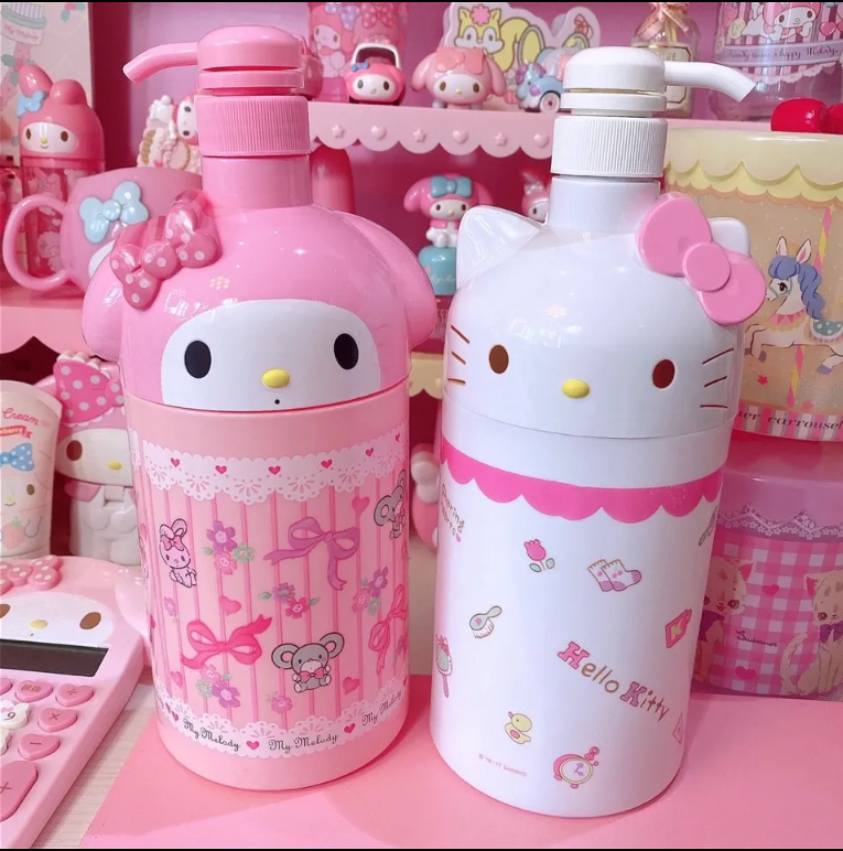 Chai nước rửa tay kitty 1l chai ấn dung tích lớn chai nước rửa chén đóng chai phụ dầu gội sữa tắm