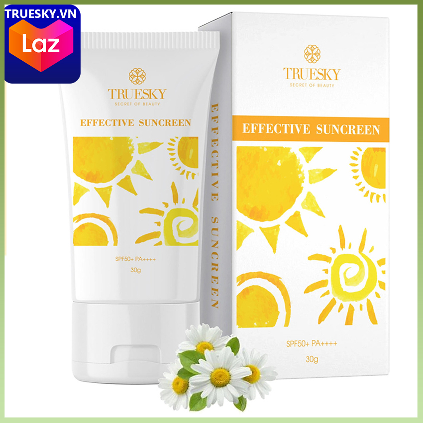 Kem chống nắng Truesky Effective Sunscreen SPF 50+ PA+++ chiết xuất nhân sâm Hàn Quốc 30ml