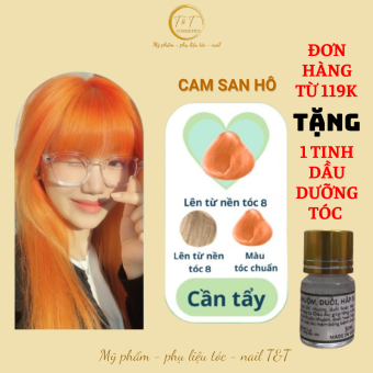 Thuốc Nhuộm Tóc màu Cam San Hô, Cam Khói, Cam Cháy - Cần tẩy, Nâng tone