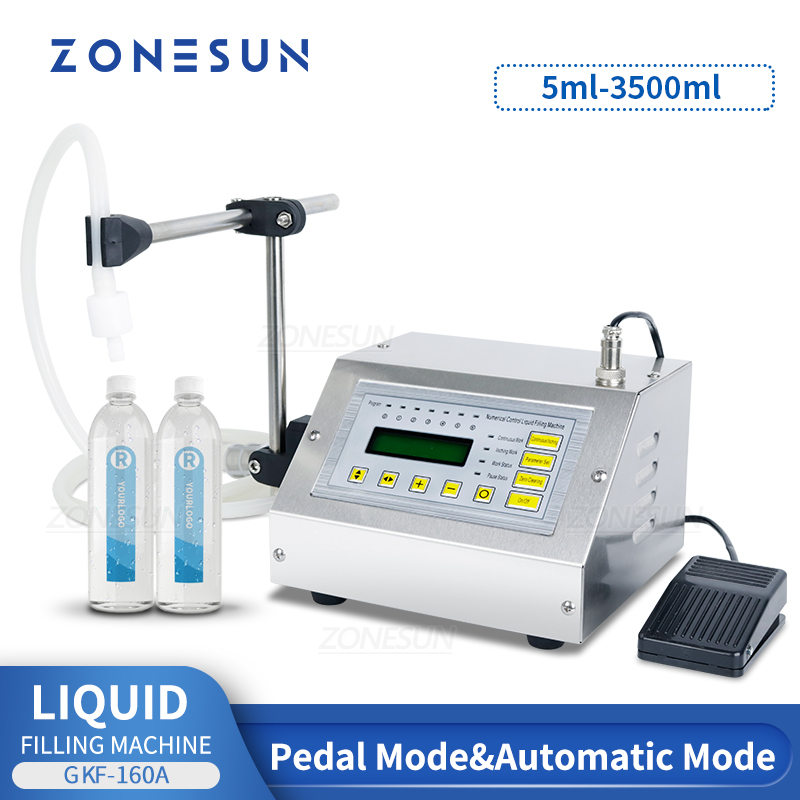 ZONESUN New GFK-160A Semi-Automatic Juice Water Soya Milk Small Bottle Liquid Filling Machine Dosing Filler ราคา 4,352 บาท*ส่งฟรี