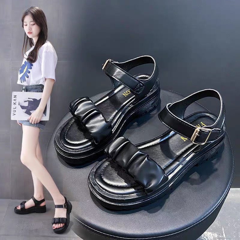 Sandal quai nhún đế 4 phân hàng QC
