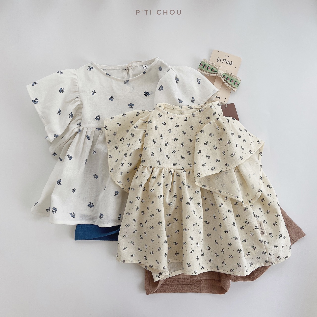 Set bộ cánh tiên hoa nhí bé gái P’ti Chou