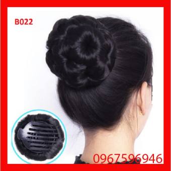 Búi tóc giả trung niên, búi hoa không đính đá
