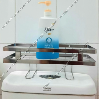 Kệ nhà tắm để trên bồn cầu inox 304 - Kệ để đồ trên bồn cầu nhà tắm cao cấp không khoang tường