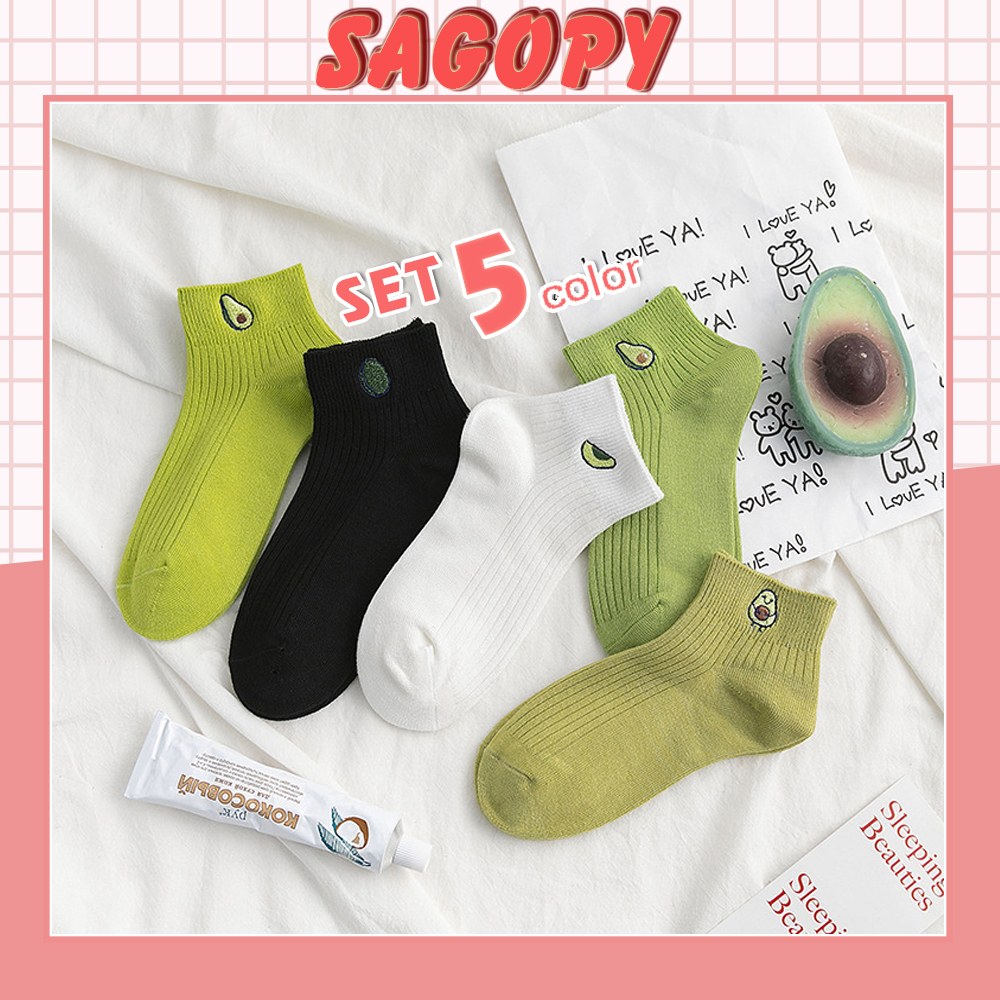 Tất nữ nam cổ cao cute phong cách Quả bơ, vớ nam nữ cao cổ dài Vintage hàn quốc dễ thương chống hôi 