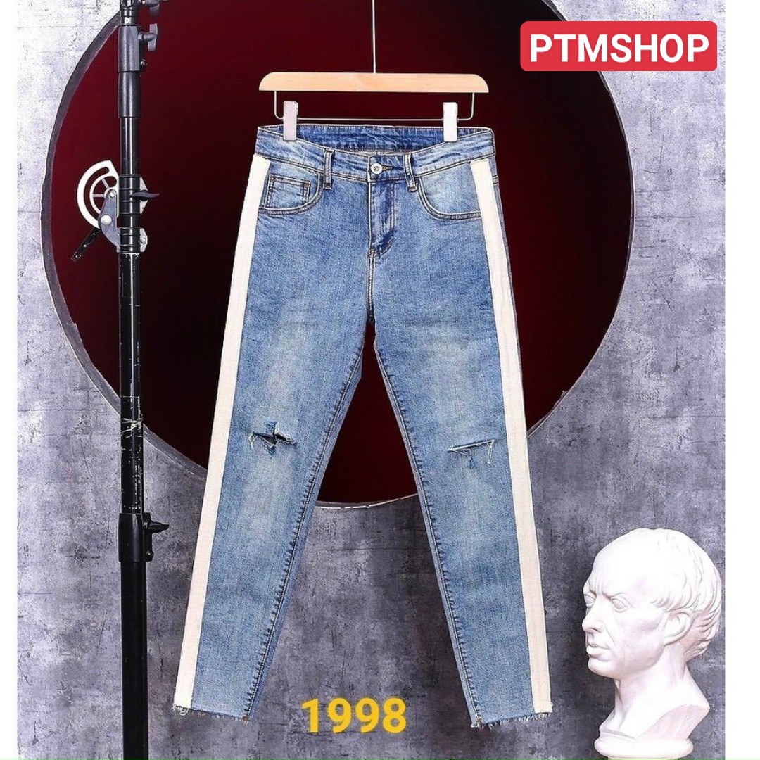 Quần jeans nam Quần bò nam 1998 ống côn trẻ trung