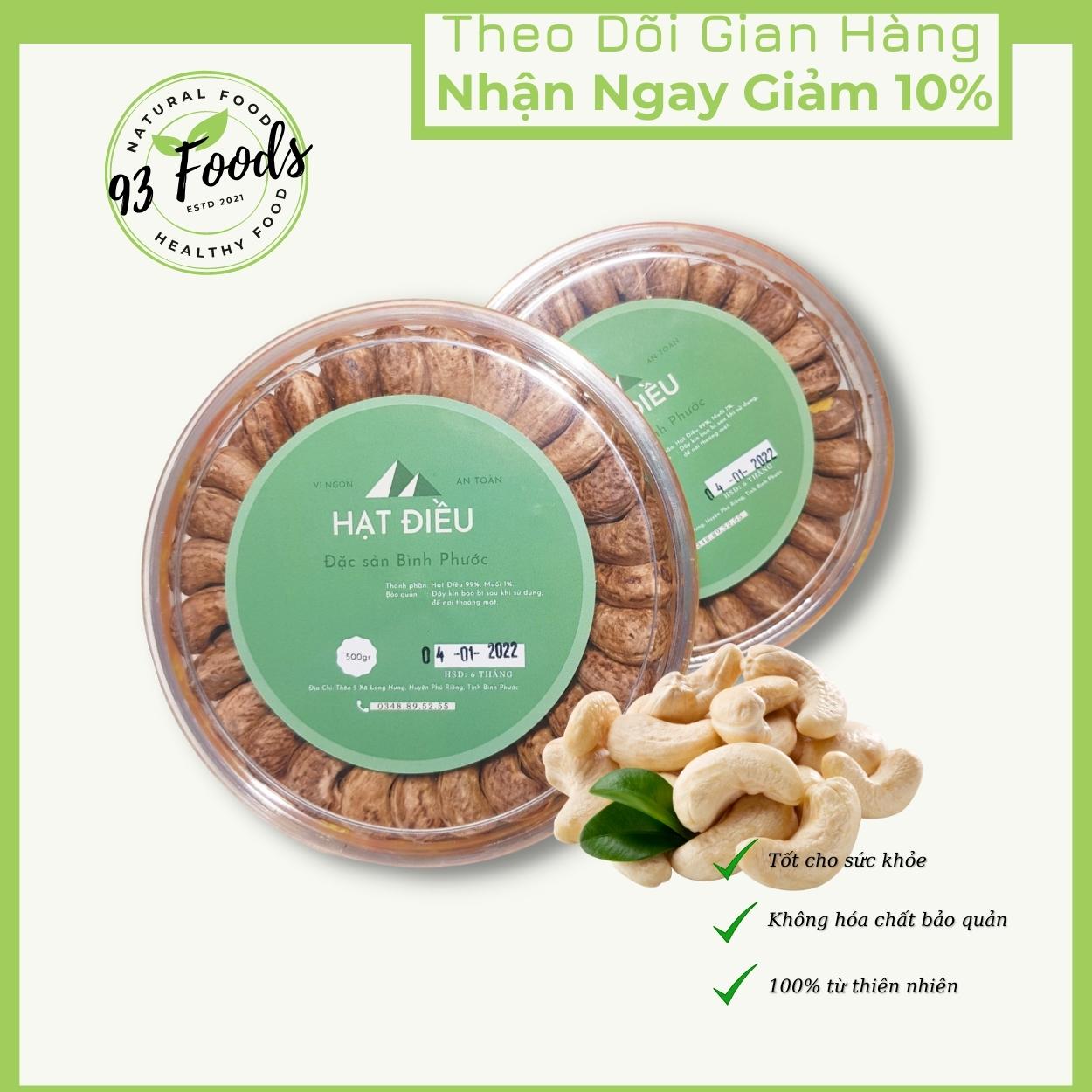 [FreeShip] [Sale 3.3] 500GRAM HẠT ĐIỀU RANG MUỐI NGUYÊN LỤA Hàng chuẩn xuất khẩu, Hộp Xếp Hoa , Cam kết đúng mô tả, Thích hợp làm quà, biếu tết 2022, Lựa chọn thông minh l  Loại A+  l  Đặc sản Bình Phước 93 - Food