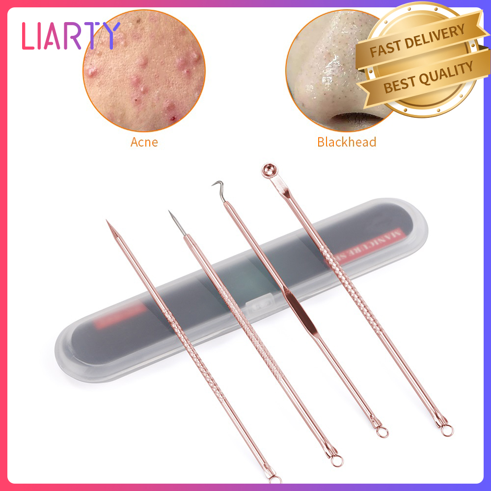 Bộ Dụng Cụ Tẩy Mụn Đầu Đen Bằng Thép Không Gỉ 4 Cái Mụn Đầu Đen Dụng Cụ Nặn Mụn Loại Bỏ Khuyết Điểm Làm Sạch Chấm Đen Dụng Cụ Làm Đẹp