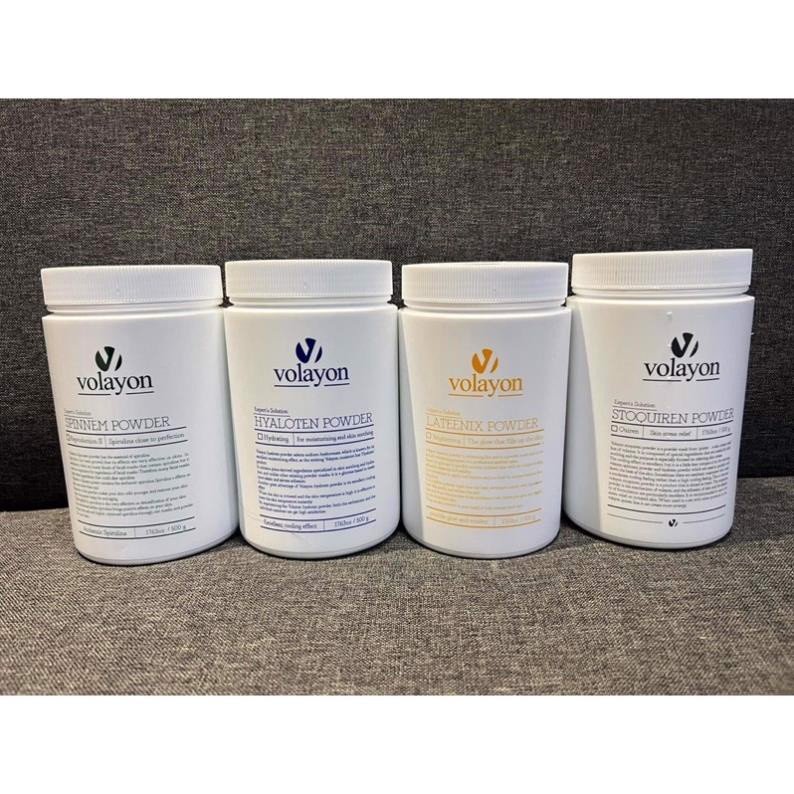 Mặt Nạ Tảo Xoắn Volayon Powder Spinnem (phục hồi da bị tổn thương) - Hyalote (da khô) - Stoquiren(da dầu mụn) - Cam (sáng da) (500g)