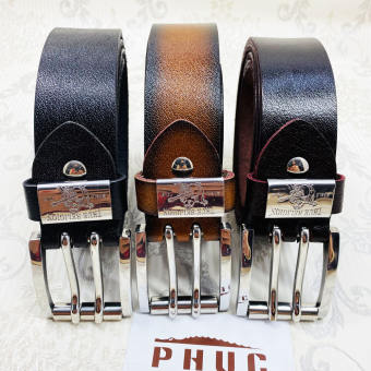 Thắt lưng dây nịt nam da bò nguyên tấm, khóa inox 2 kim cao cấp