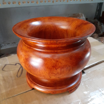 Bát nhang - lư hương gỗ hương ngang 15cm