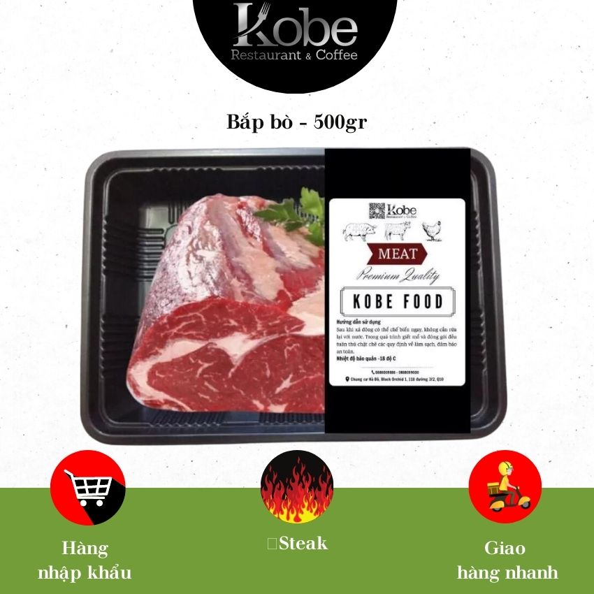Bắp bò- 500gr (Nguyên cục để hầm, chưa cắt nhỏ) [Chỉ giao TP.HCM]