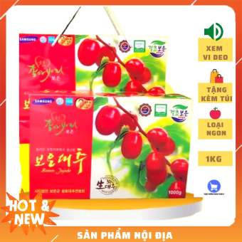 Hàng Hot [LOẠI NGON] Táo Đỏ Hàn Quốc Sấy Khô Samsung Boeun Jujube ĐỦ 1KG Tặng Kèm Túi Đựng