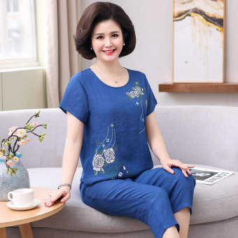 bộ quần áo cho mẹ, đồ bộ đũi trung niên nữ, đồ ngủ nữ