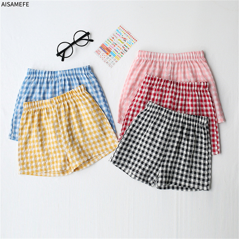 AISAMEFE Kids Shorts Plaid Pattern Korean Version 2022 Summer Beach Pants All-Match Boys And Girls Sports Pants Casual Pants ราคา 221 บาท*ส่งฟรี