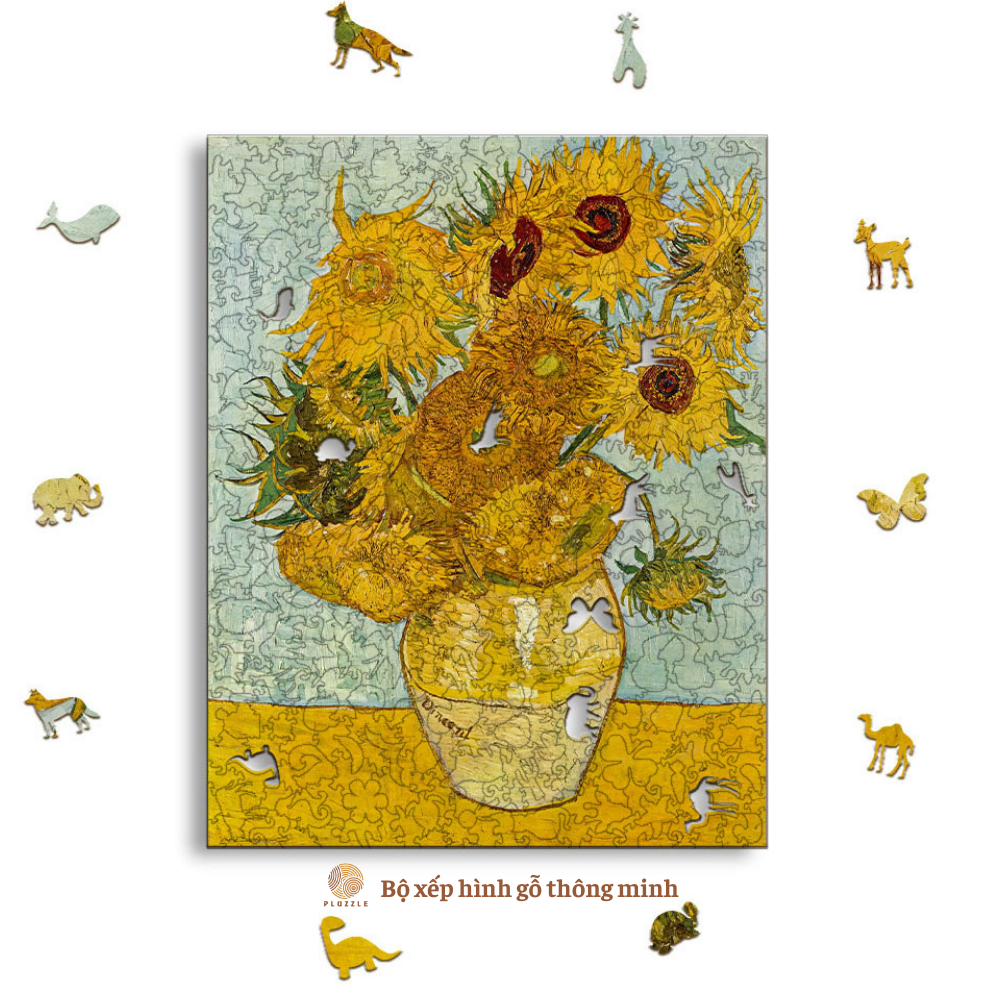 PLUZZLE Bộ xếp hình gỗ đồ chơi puzzle 500 miếng ghép - PZ237 - Sunflowers | Sản phẩm không kèm khung tranh