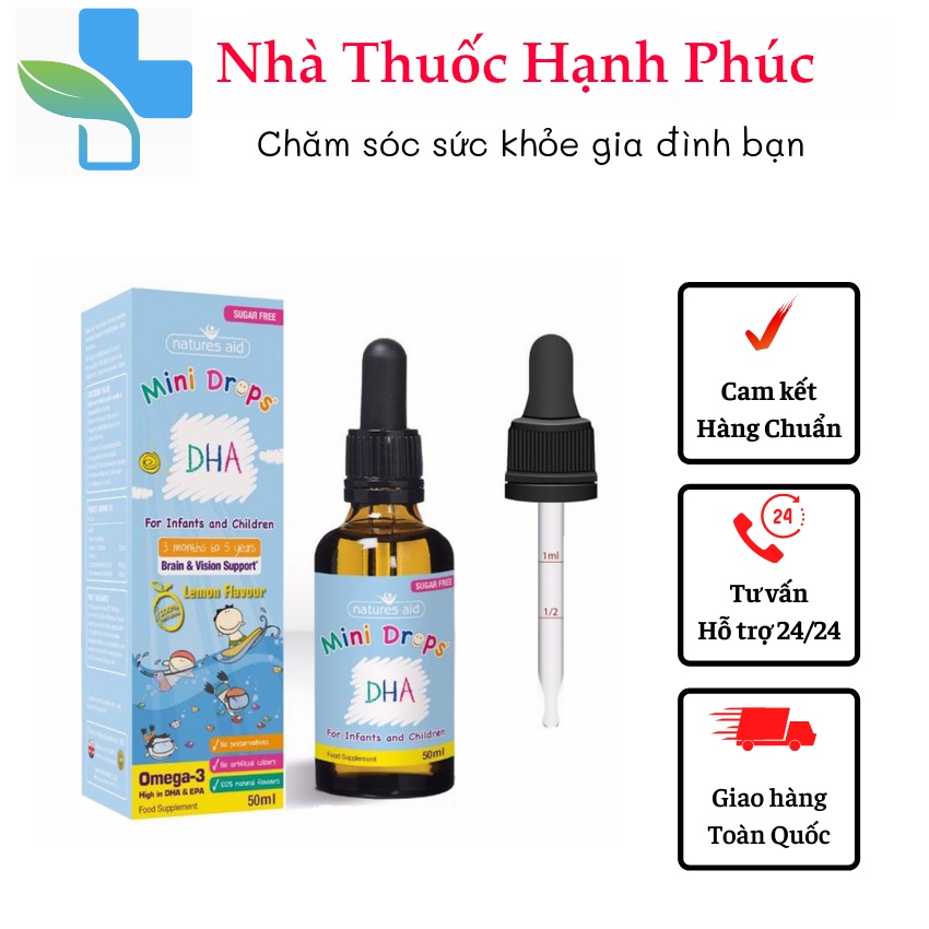 Mini Drops DHA Drops Natures Aid- bổ sung DHA , EPA cho sự phát triển trí não của trẻ