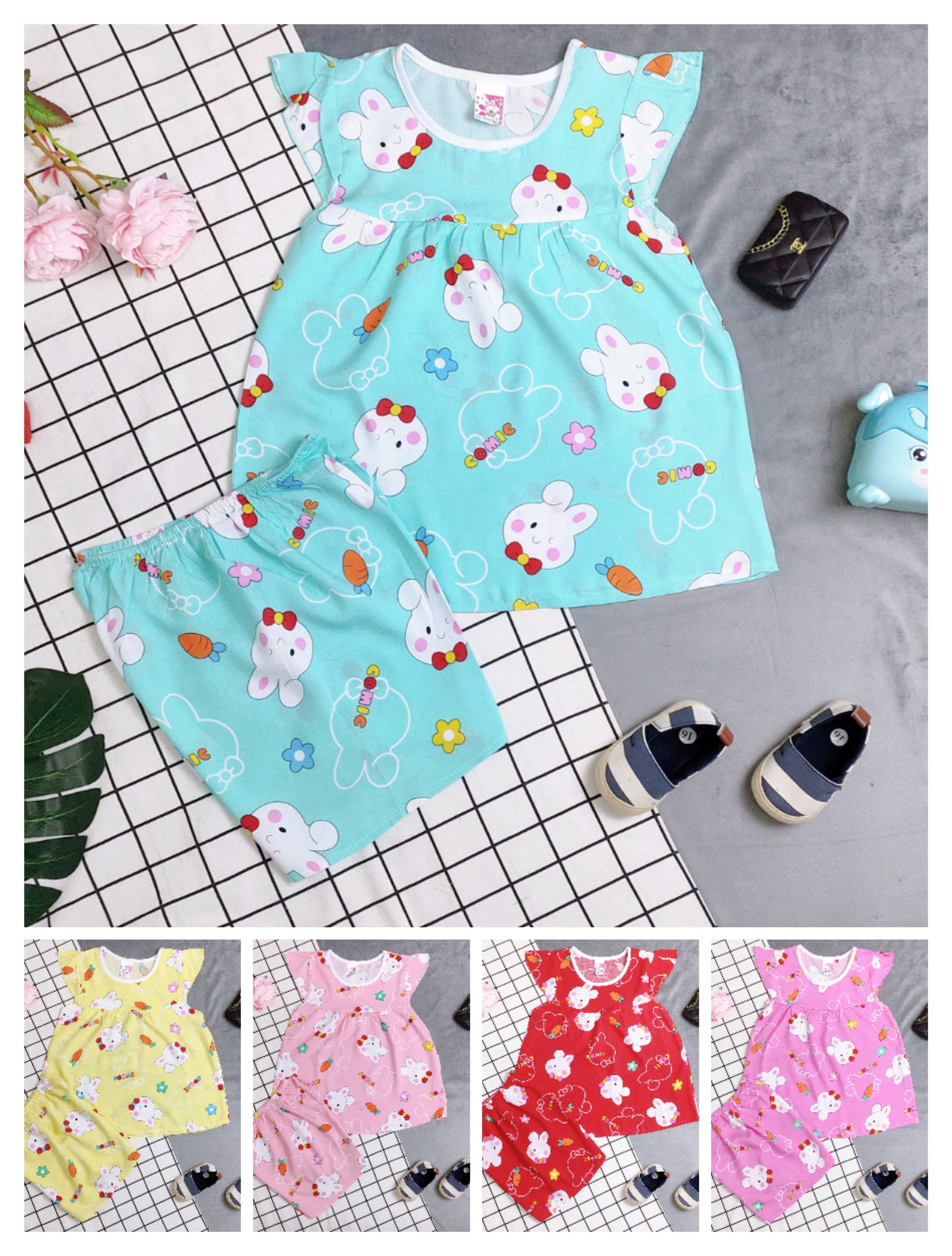 Đồ bộ tole cho bé gái từ 14-18kg (giao màu ngẫu nhiên)