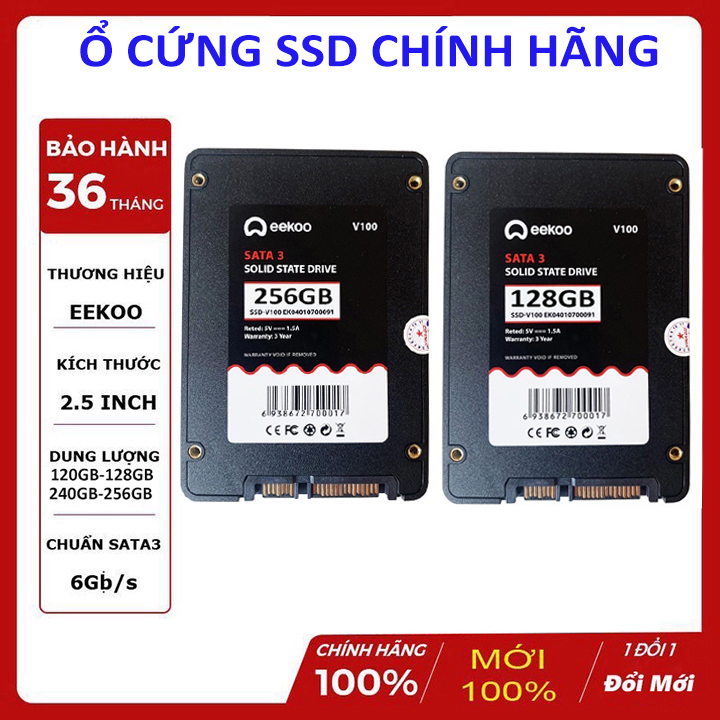 [Freeship] Ổ Cứng SSD EEKOO 256GB-128GB 2.5IN - SATA3 6GB/S Cam Kết Chính Hãng 100% Bảo Hành 3 Năm