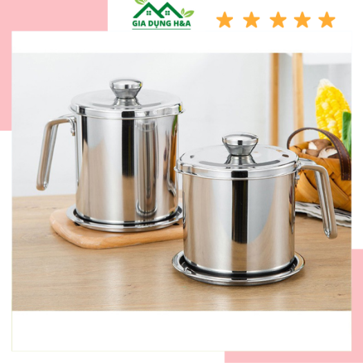 Ca Lọc Dầu Inox 304 Không Thấm Lọc Dầu Cực Trong ,Không Để Lại Cặn,Nguyên Chất Dầu Không Đen