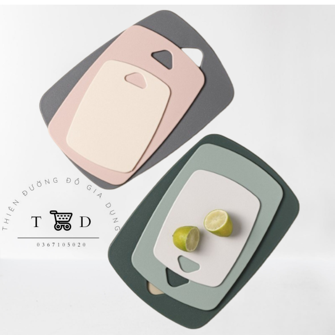 Set 3 thớt kháng khuẩn, chống trơn trượt mặt thớt thiết kế chống xước, dễ dàng lau chùi khi sử dụng