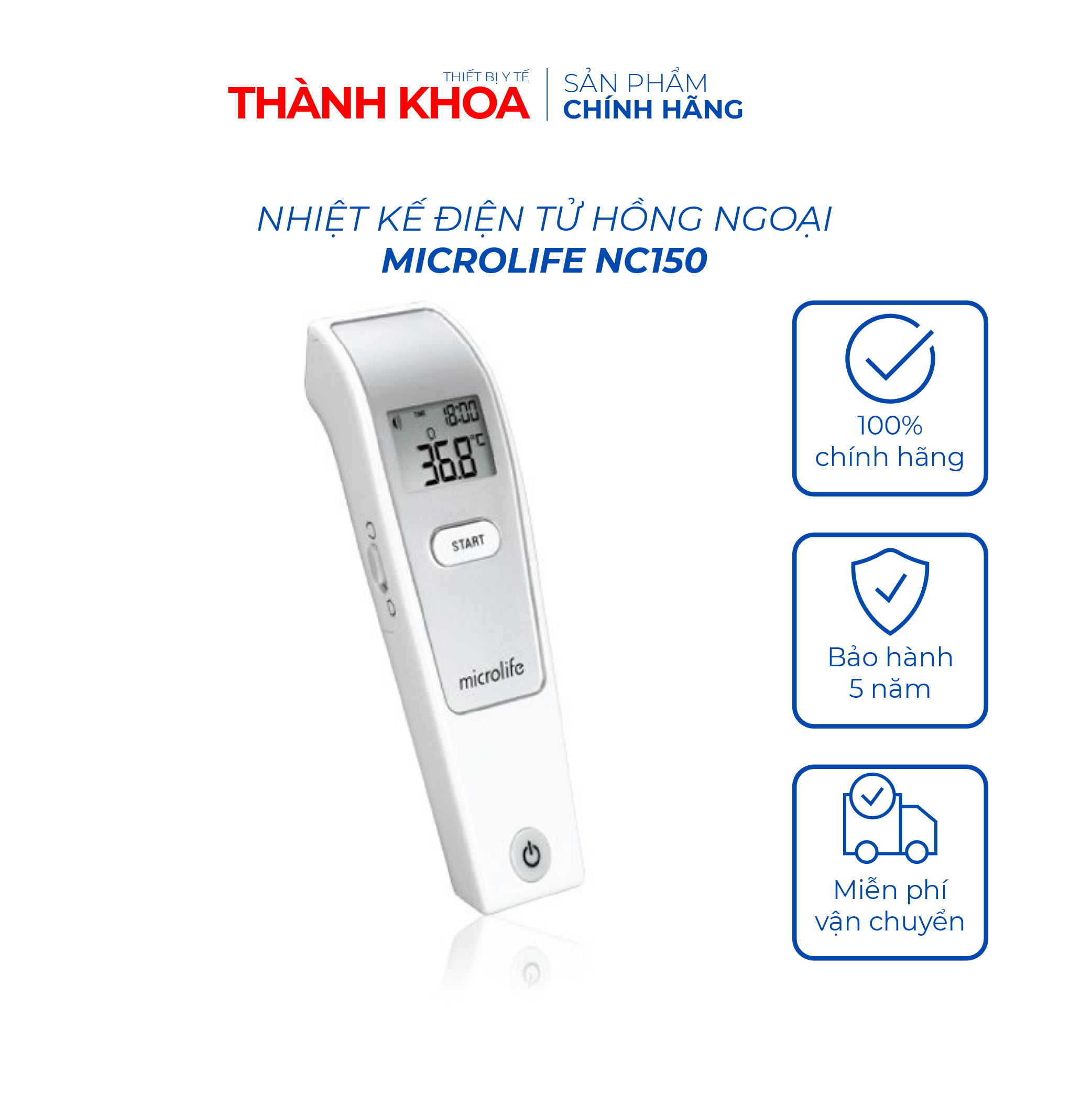 Nhiệt Kế Điện Tử Hồng Ngoại Microlife FR1MF1 (NC 150) - Chính xác, Nhanh Chóng, Dễ Sử Dụng, Đo Không Tiếp Xúc, Cảnh Báo
