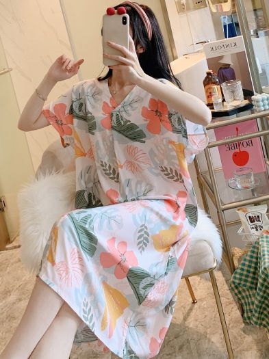 Đầm Suông Dáng Dài⚡CÓ SIZE⚡️ Váy Lanh Lụa Mặc Nhà - thachthao.homewear