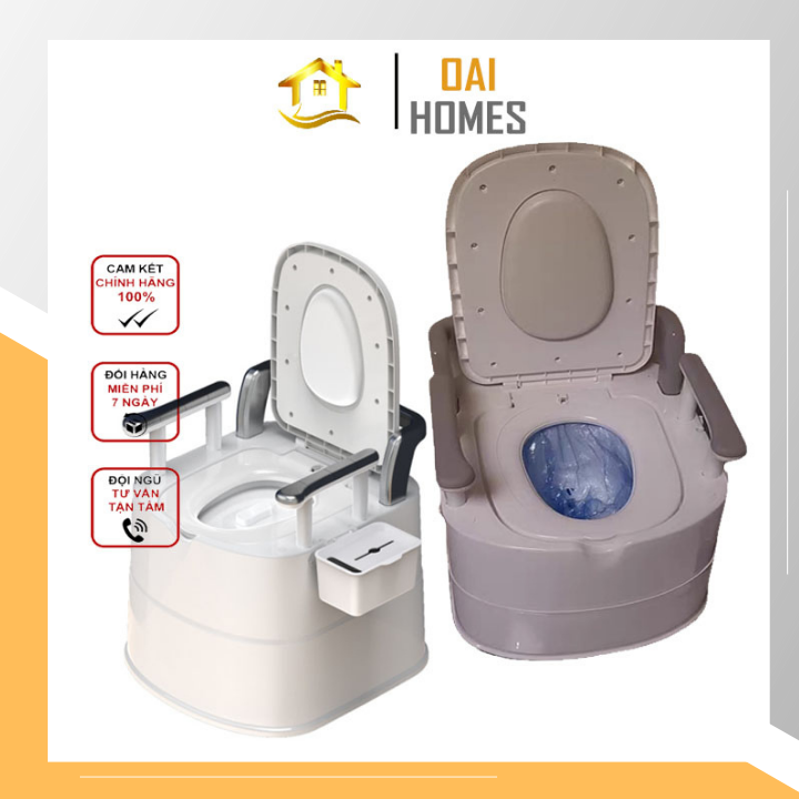 Bồn cầu di động có nắp bồn cầu cho người lớn bằng nhựa abs nhập khẩu- oai homes