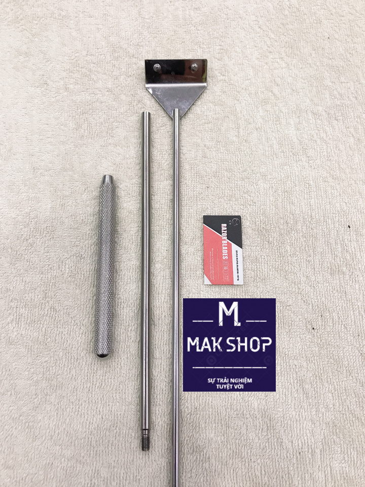 Cây Cạo Rêu Inox Mufan 65cm 2 Khúc Tháo Rời, Dụng Cụ Vệ Sinh Cho Hồ Cá Cảnh, Hồ Thủy Sinh Lớn Nhỏ Dễ Dàng