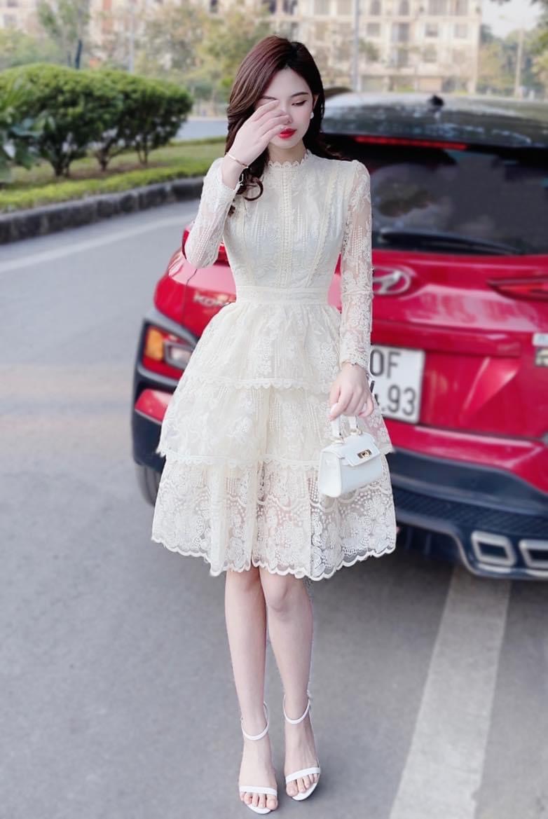 Hàng thiết kế mẫu mới đầm ren thiết kế trắng tinh khôi dự tiệc đi chơi cực hot pu h bmt shop