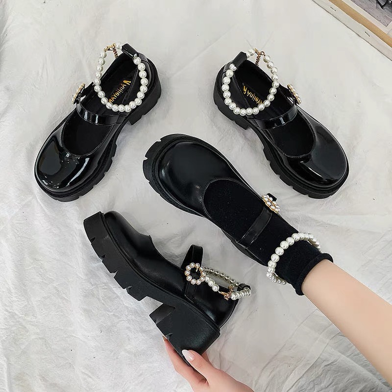 Giầy lolita quay ngọc đế 5cm