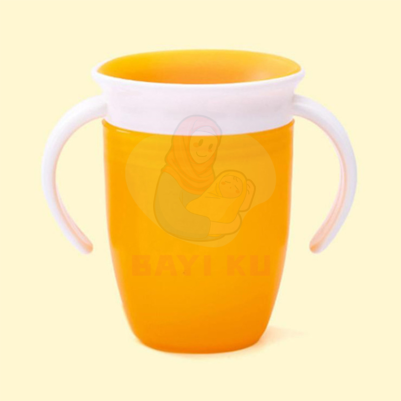 Cawan Bayi Anti Tumpah Untuk Pembelajaran 240ml 360 Degree No-Spill Baby Cup Rotated Magic Cup Baby Learning Drinking Bayiku Bayi Ku