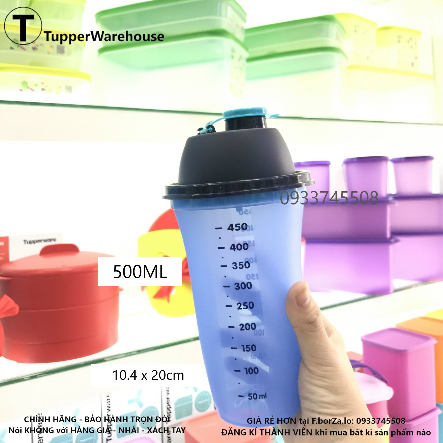 TUPPERWARE OFFICIAL STORE - BÌNH LẮC QUICK SHAKE (1 bình) lắc trái cây mềm nhuyễn như sinh tố...Lazada CHÍNH HÃNG 100%