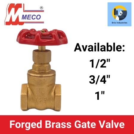 Meco Brass Gate Valve 1/2"-1" by Brix Industries